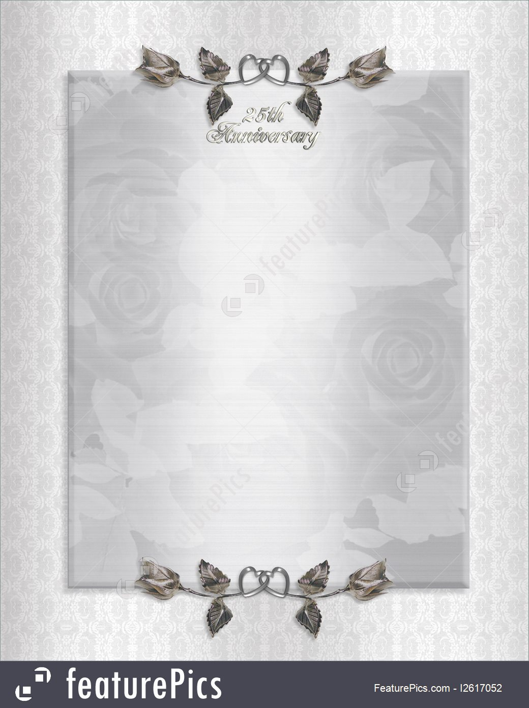 Templates 25th Silver Anniversary Invitation Stock Illustration inside sizing 1040 X 1392