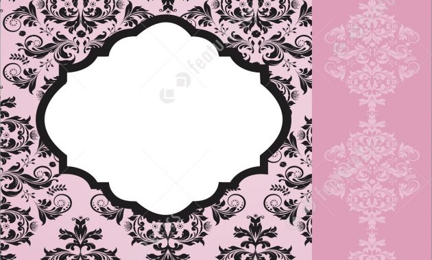 Templates Vintage Damask Invitation Template Stock Picture intended for proportions 1177 X 1392