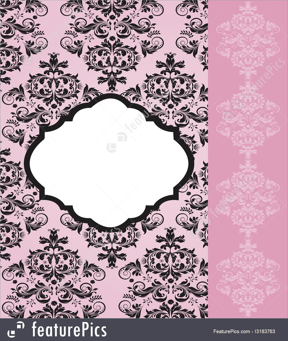 Templates Vintage Damask Invitation Template Stock Picture intended for proportions 1177 X 1392