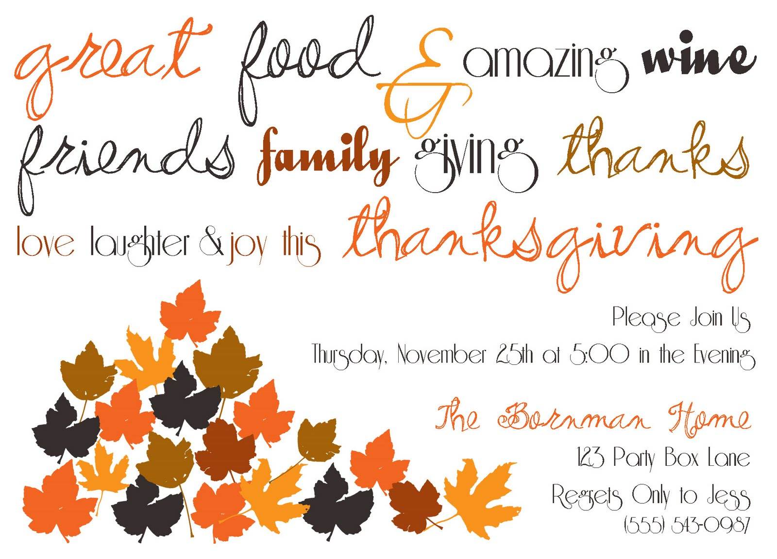 Thanksgiving Invites Toha inside dimensions 1600 X 1152