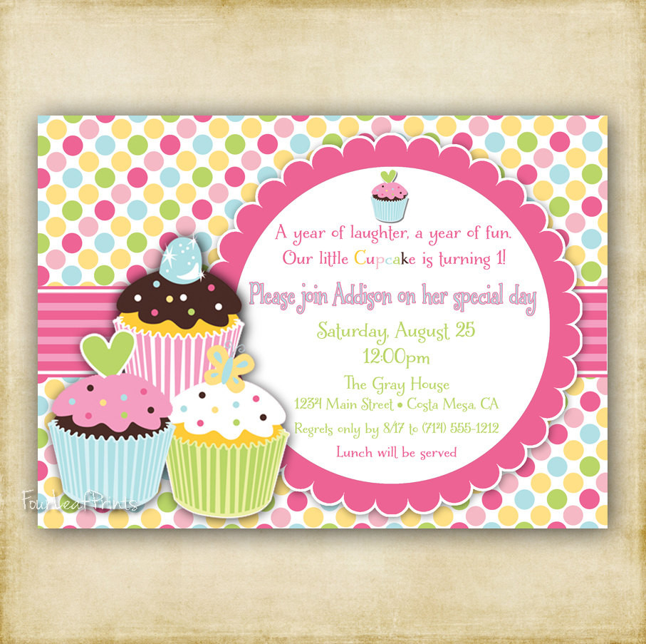 The 20 Best Ideas For Cupcake Birthday Invitations Home intended for dimensions 907 X 903