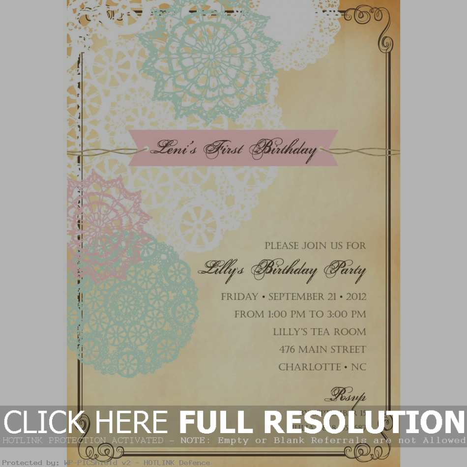 The 20 Best Ideas For Vintage Birthday Invitations Home regarding sizing 950 X 950
