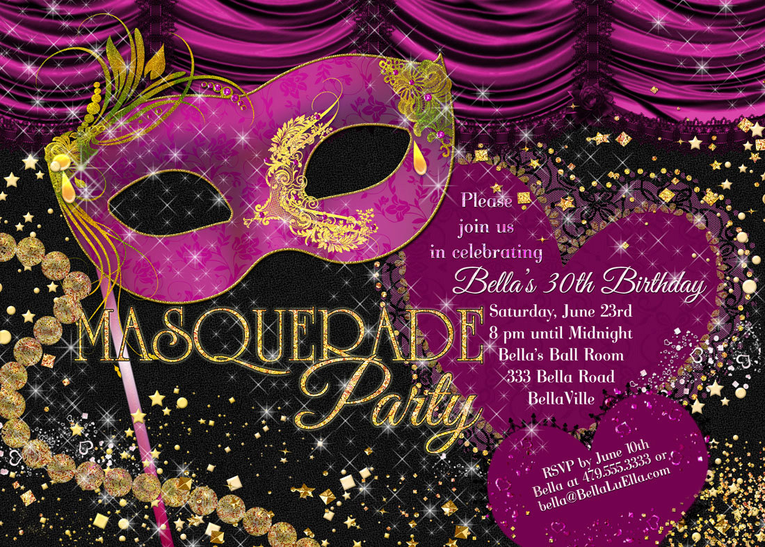 The Best Masquerade Birthday Invitations Home Inspiration And Diy intended for size 1100 X 786