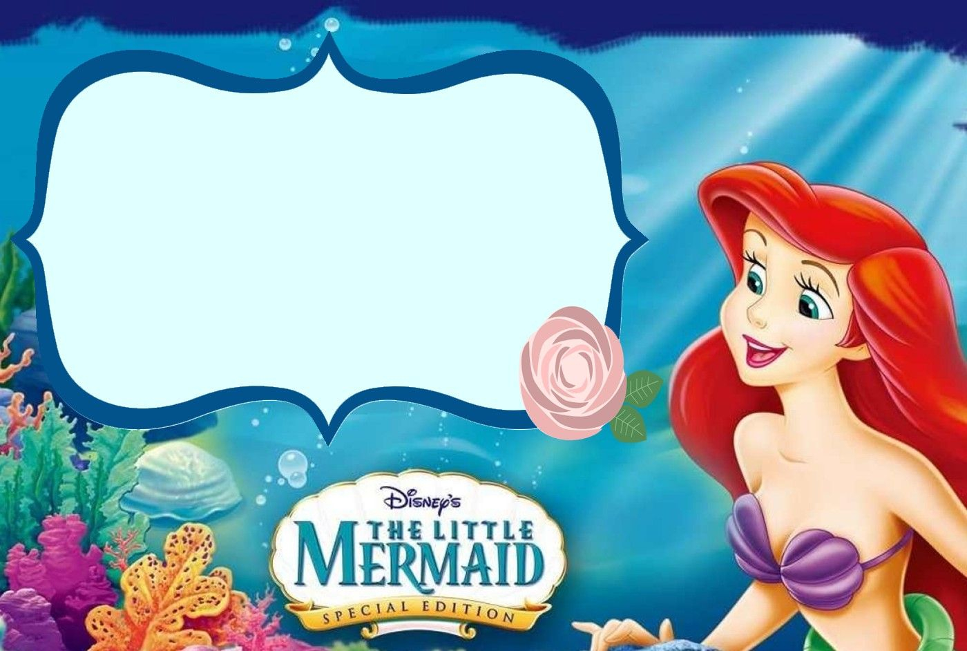 The Little Mermaid Invitation Template Inspiring Ideas In 2019 with measurements 1400 X 942