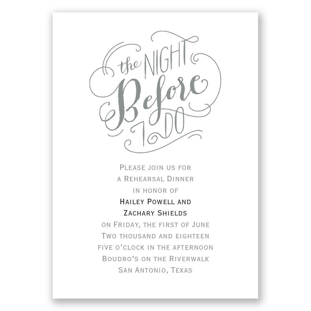 The Night Before Mini Rehearsal Dinner Invitation Invitations Dawn within measurements 1000 X 1000