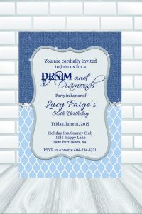 This Invitation Background Can Be Used For Any Denim Themed Event for measurements 735 X 1102