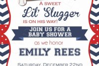 Tips Easy Free Printable Baseball Ba Shower Invitations New 2018 throughout measurements 877 X 1229