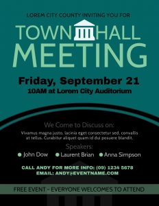 Townhall Meeting Poster Design Template Corporate Flyer Templates with measurements 2293 X 2970