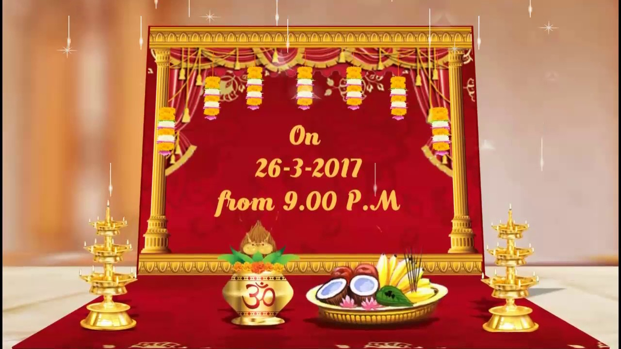 Traditional Whatsapp Wedding Invitation For Telugu Couple Youtube within proportions 1280 X 720