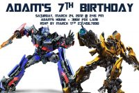 Transformers Birthday Invitation Template Party Alistairs 5th intended for measurements 1500 X 1071