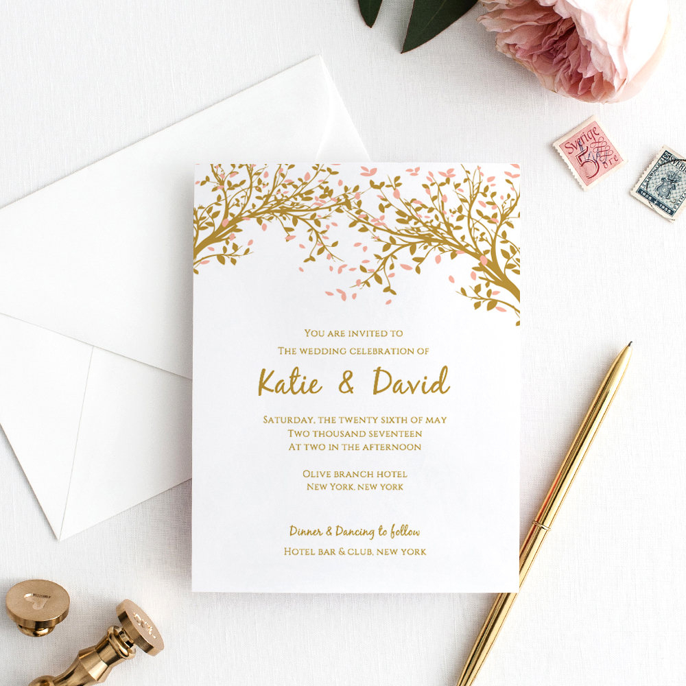 Tree Wedding Invitation Template Set Instant Download Etsy throughout measurements 1000 X 1000