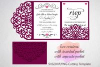 Tri Fold Wedding Invitation Pocket Envelope Svg Dxf Template in size 1200 X 800