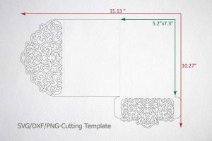 Tri Fold Wedding Invitation Pocket Envelope Svg Template Tri Fold regarding sizing 1400 X 933