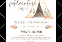 Tribal Ba Shower Invite Template Boho Teepee In 2019 in measurements 819 X 1024