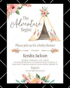 Tribal Ba Shower Invite Template Boho Teepee In 2019 in measurements 819 X 1024