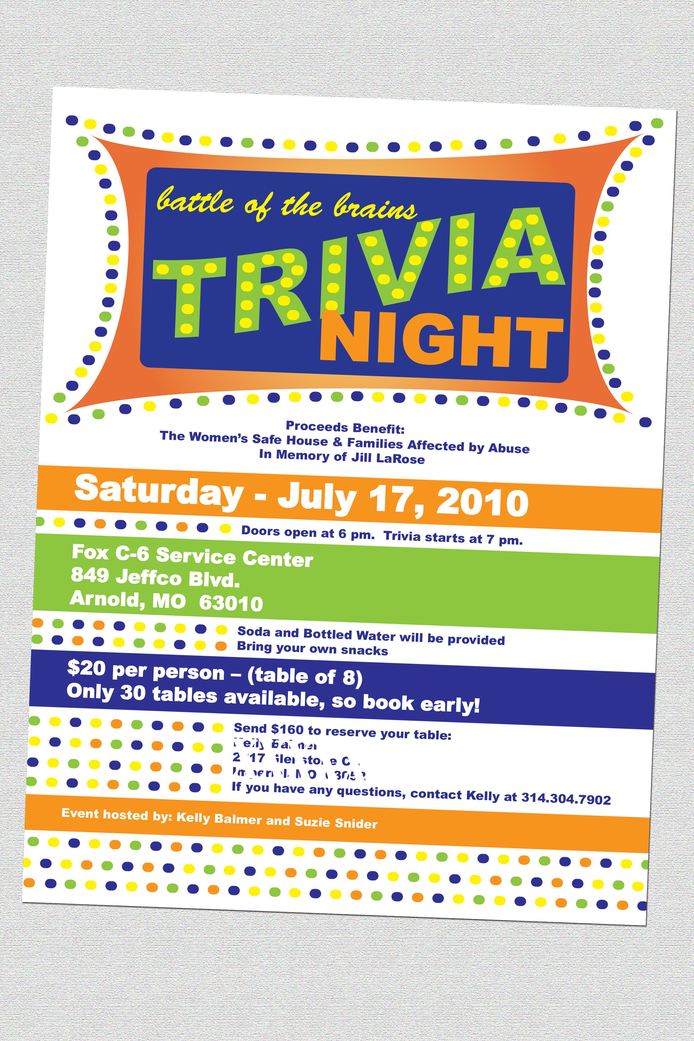 Trivia Night Flyers Designs And Photography Kristin Hudson intended for proportions 2407 X 3611