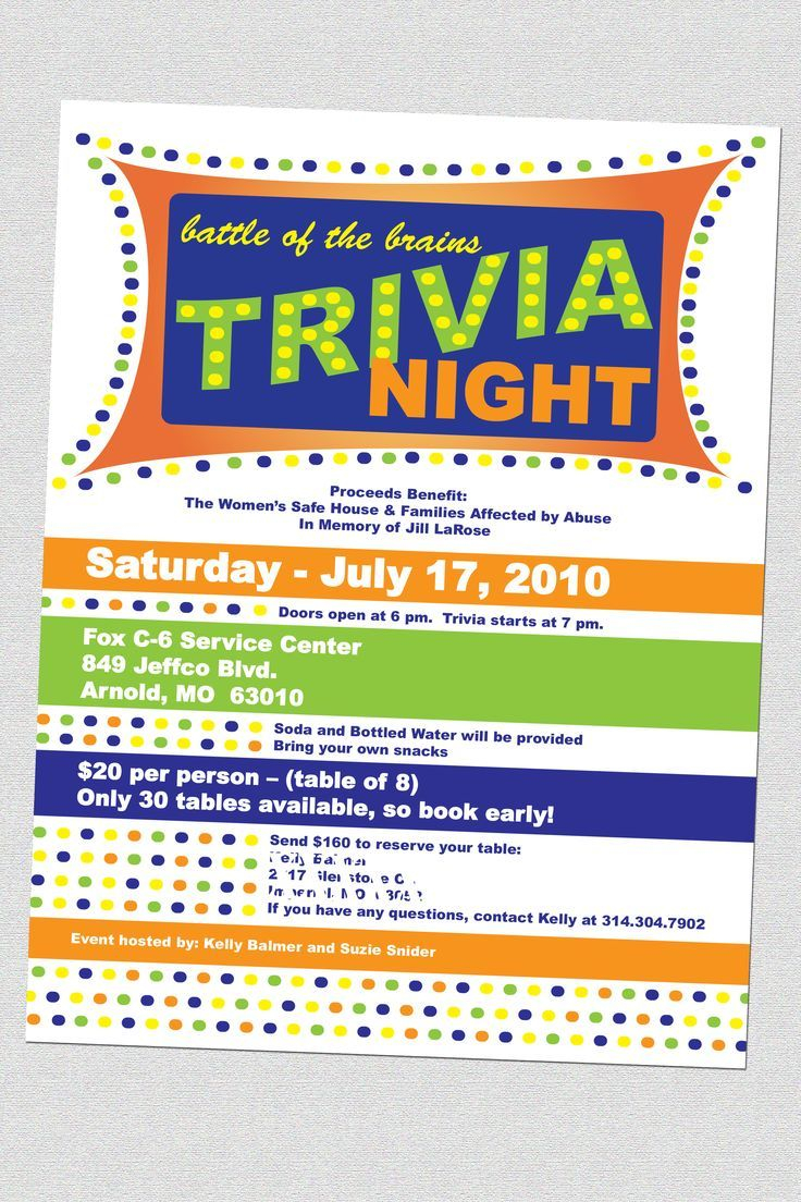 Trivia Night Invite Invitation Templates Trivia Night Trivia with size 736 X 1104