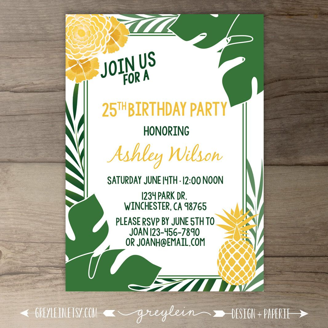 Tropical Pineapple Party Invitations Havana Nights Cuban Theme in sizing 1066 X 1066