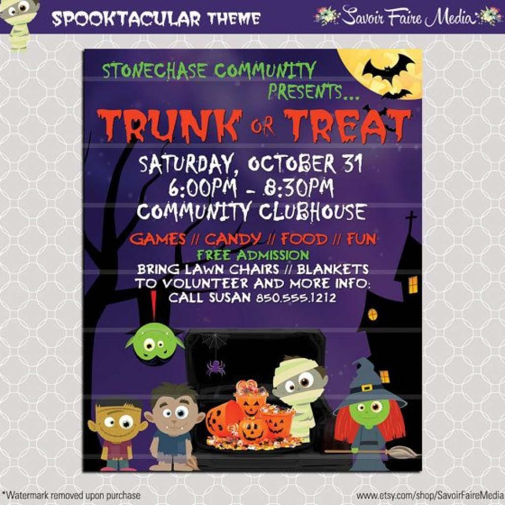 Trunk Or Treat Flyer Template Free Dinosaur Clipart House Clipart within measurements 1024 X 1024