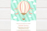 Tvc126 Hot Air Balloon Ride Baptism Invitation Diy Printable Template pertaining to sizing 1500 X 1500