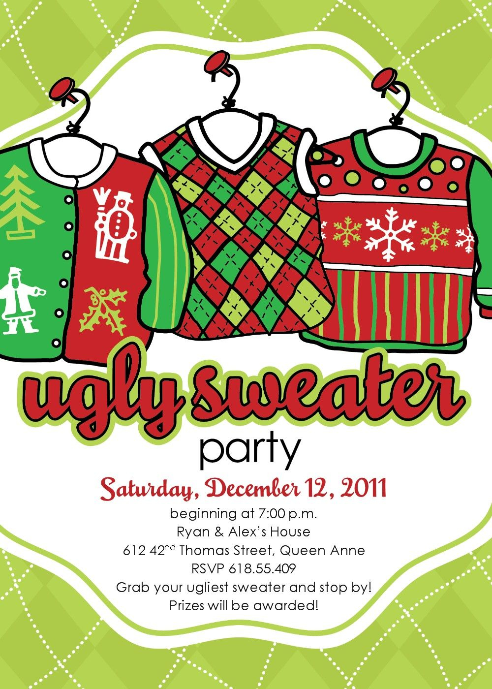 Ugly Sweater Invitation Template Printable Word Searches