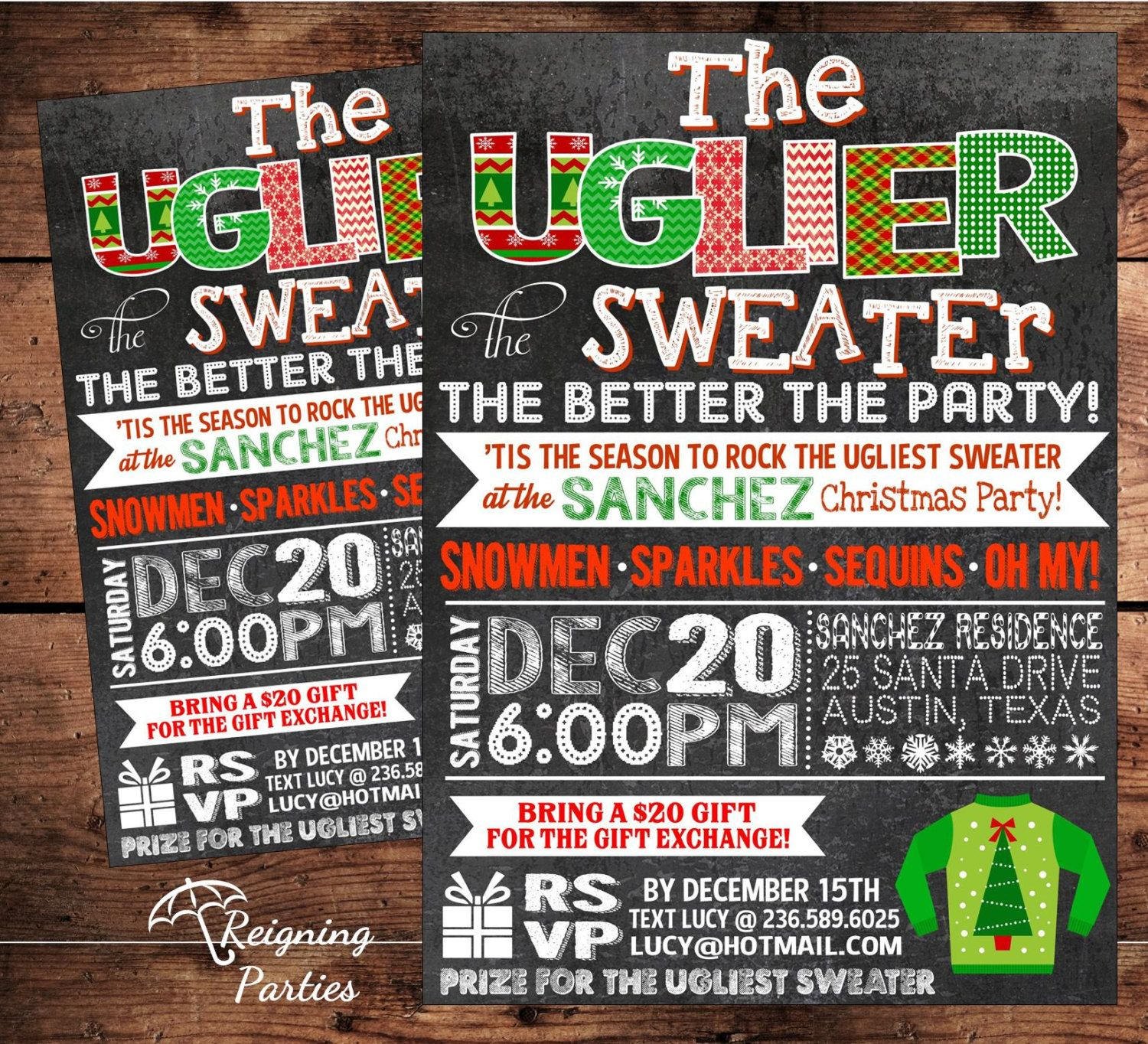 Ugly Sweater Party Invitation Template Free Google Search Ugly regarding measurements 1500 X 1364