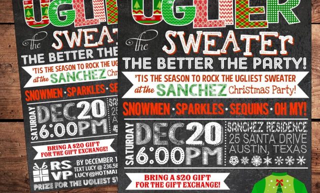 Ugly Sweater Party Invitation Template Free Google Search Ugly with dimensions 1500 X 1364