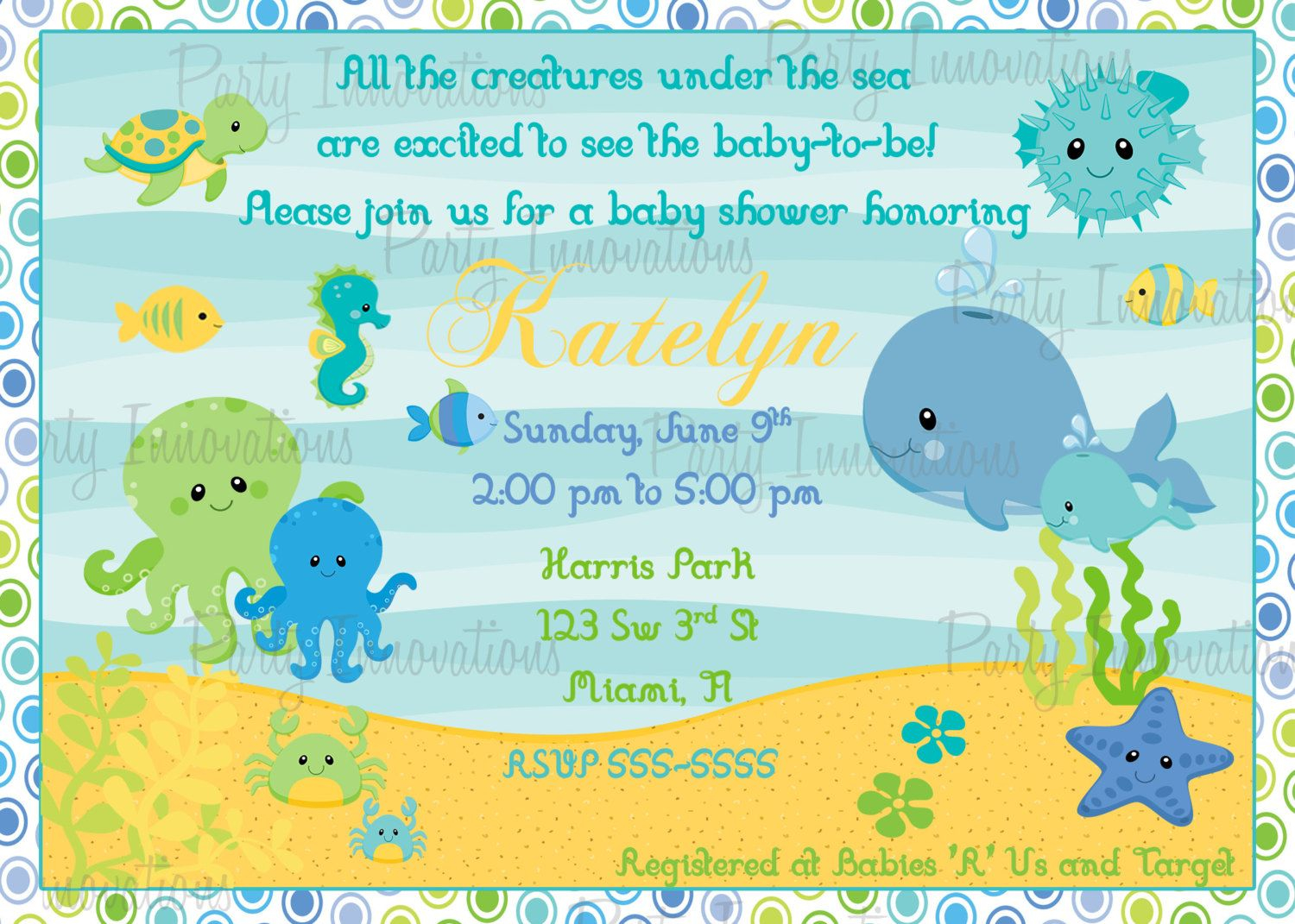 Under The Sea Ba Shower Invitations With Fetching Creative Concept for dimensions 1500 X 1071