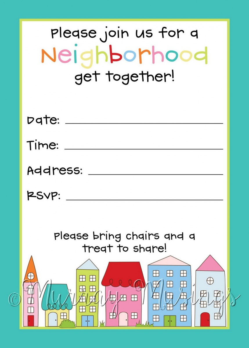 Unforgettable Block Party Invite Template Ideas Neighborhood intended for dimensions 858 X 1201