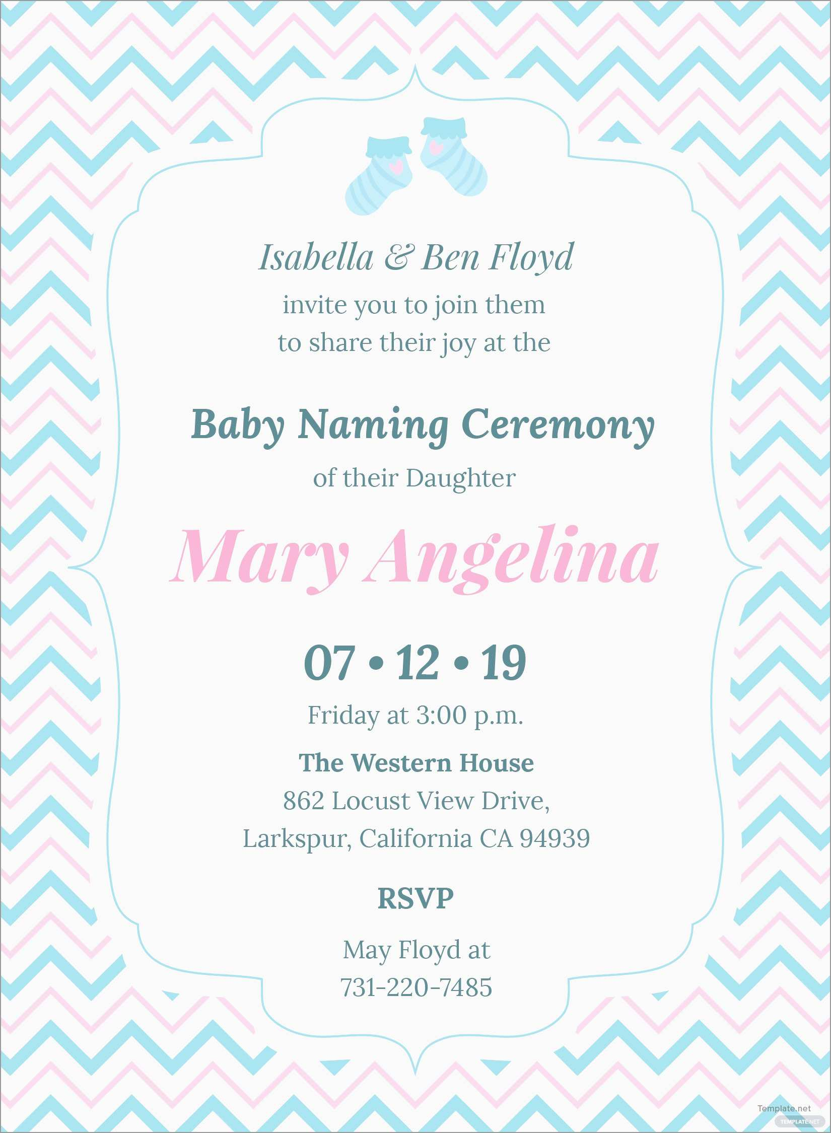 Unique Free Invitation Templates For Naming Ceremony Best Of Template intended for sizing 1650 X 2250