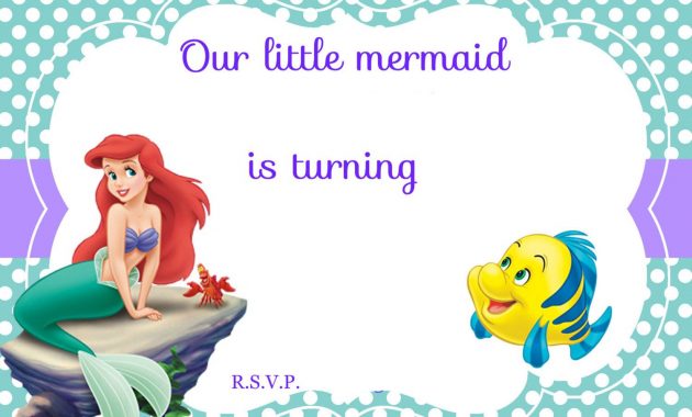 Updated Free Printable Ariel The Little Mermaid Invitation in measurements 1500 X 1071