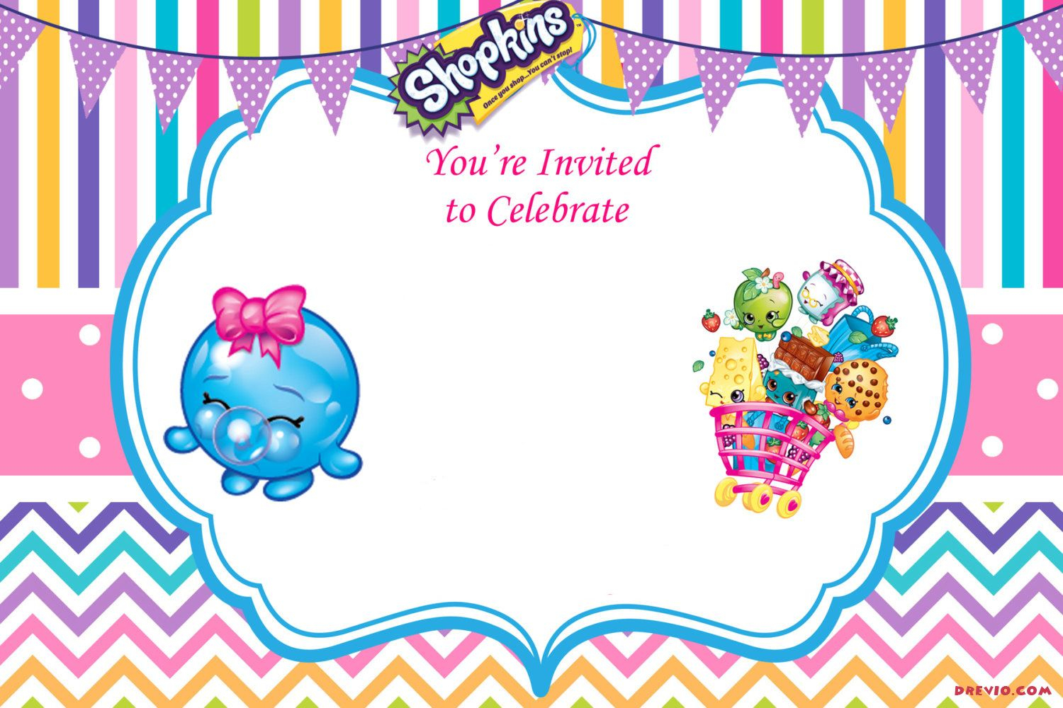 Updated Free Printable Shopkins Birthday Invitation Event for proportions 1500 X 1000