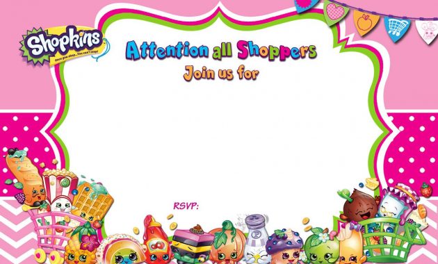 Updated Free Printable Shopkins Birthday Invitation Free with regard to sizing 1280 X 853