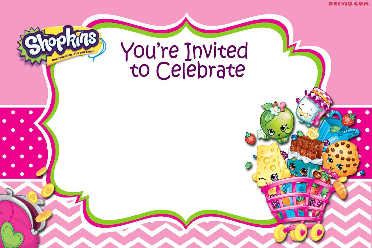 Updated Free Printable Shopkins Birthday Invitation Free with regard to sizing 1280 X 853