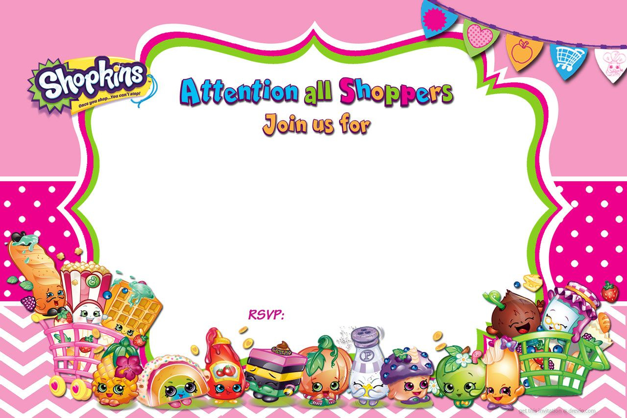 Updated Free Printable Shopkins Birthday Invitation Free with sizing 1280 X 853