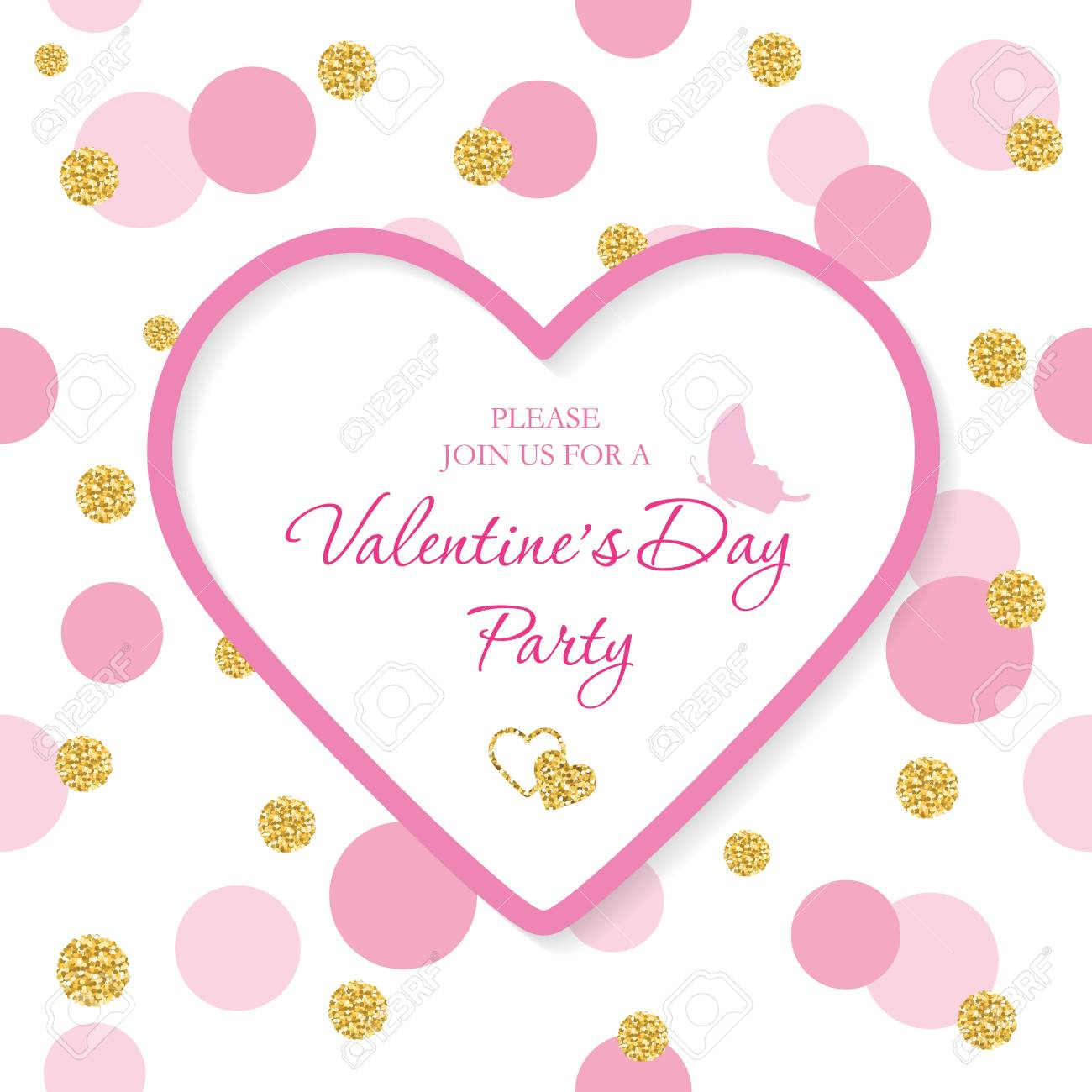Valentine S Day Invitation Template Included Laser Cutout Heart regarding sizing 1300 X 1300