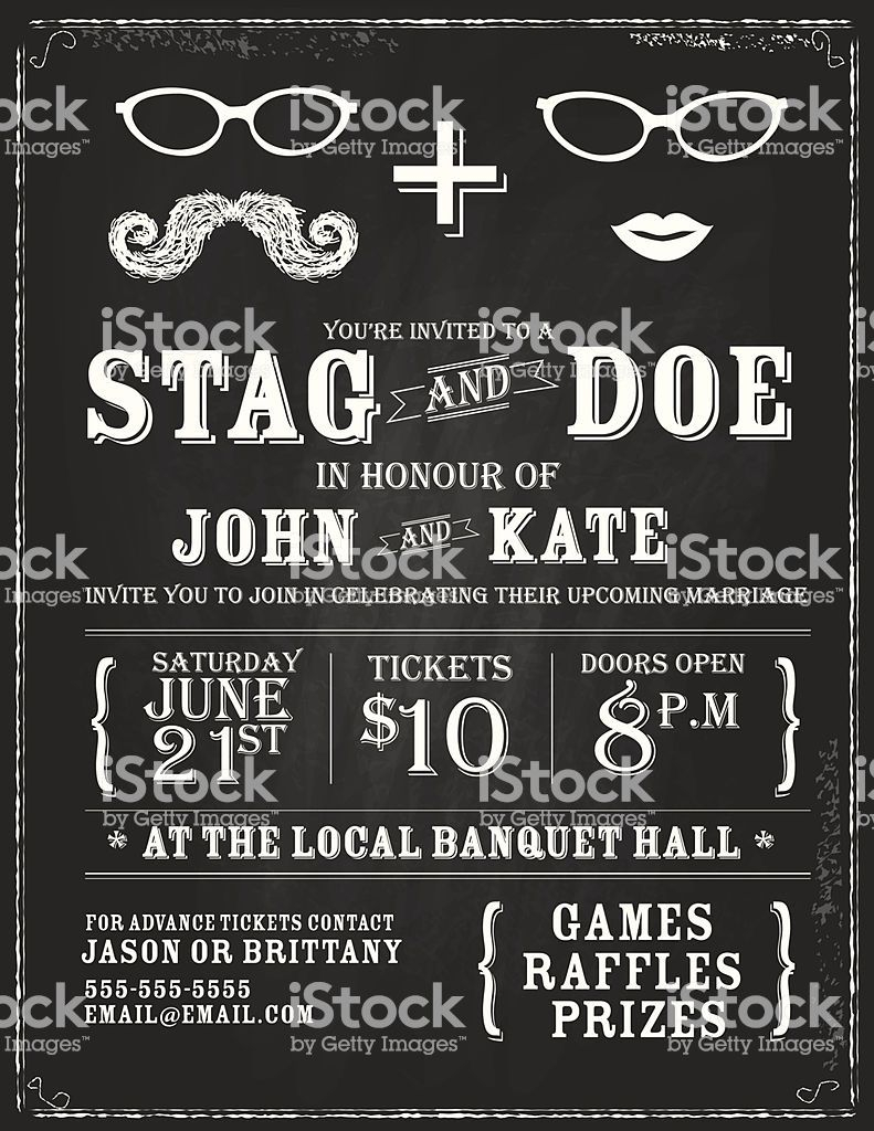 Vector Illustration Of An Elegant Stag And Doe Engagment Party for sizing 791 X 1024