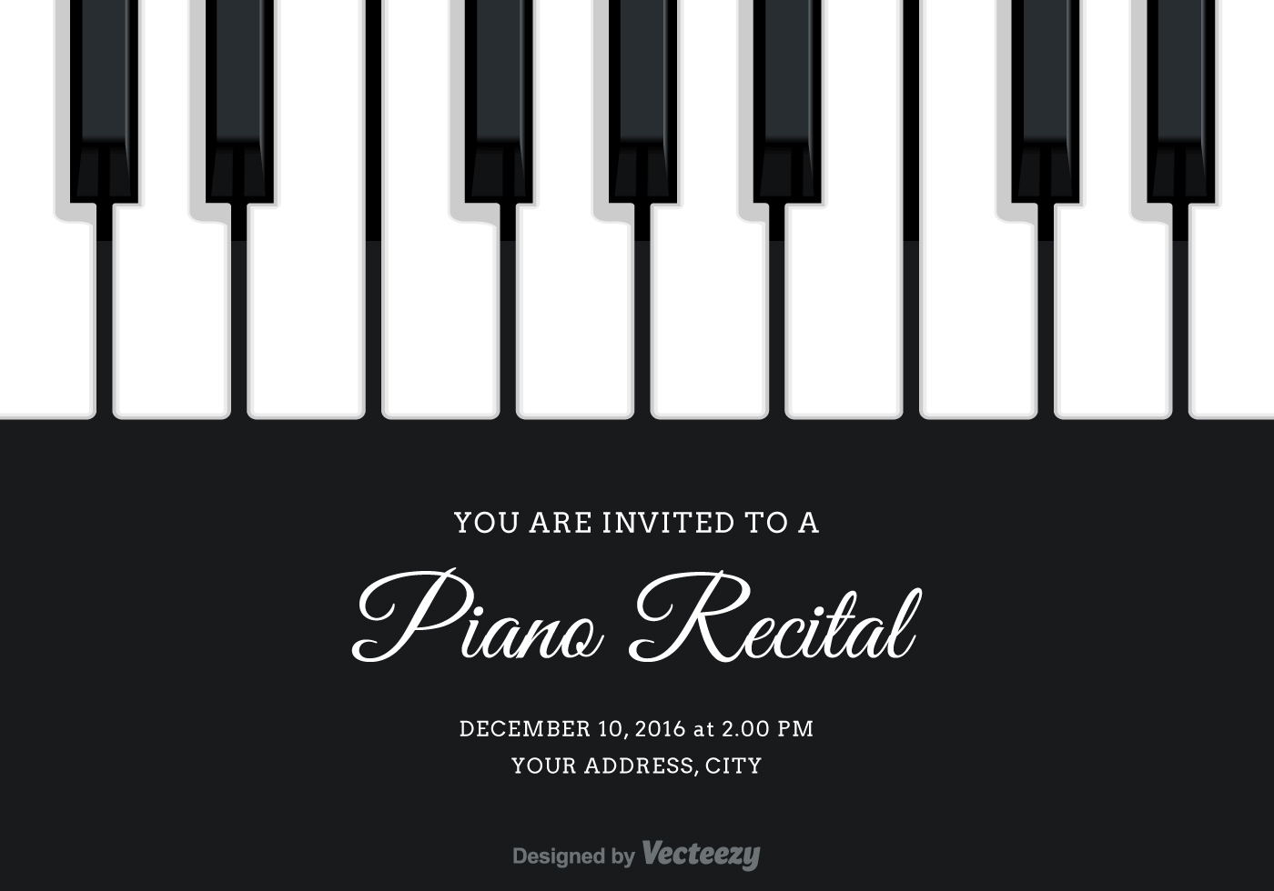 Vector Piano Recital Invitation Download Free Vector Art Stock within sizing 1400 X 980