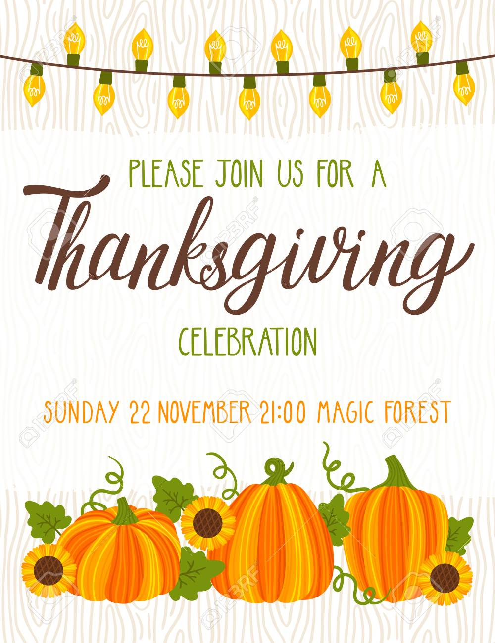 Vector Thanksgiving Invitation Template Invite For Harvest Dinner in measurements 1000 X 1300