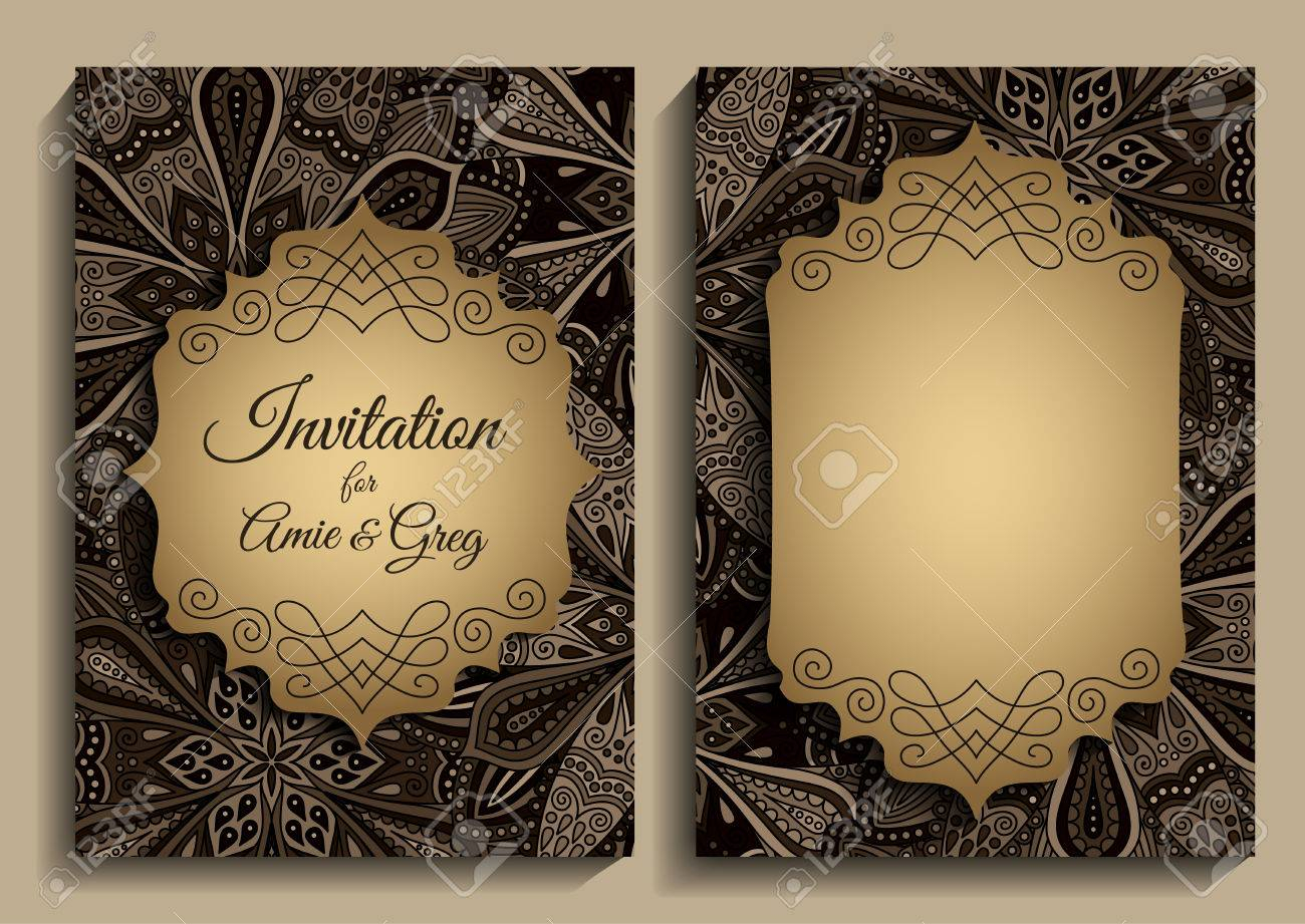 Vector Vintage Flower Invitation Elegant Invitation Template with regard to sizing 1300 X 921