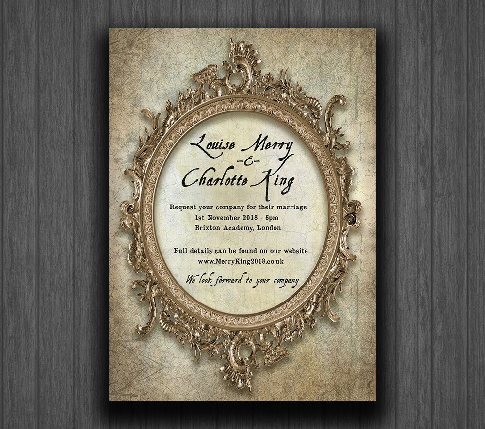 Victorian Gothic Wedding Invitation Printable Elegant Victorian throughout dimensions 1000 X 885