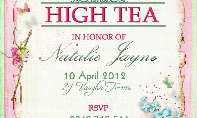 Victorian High Tea Party Invitationssurprise Party Invitation for proportions 1200 X 1800