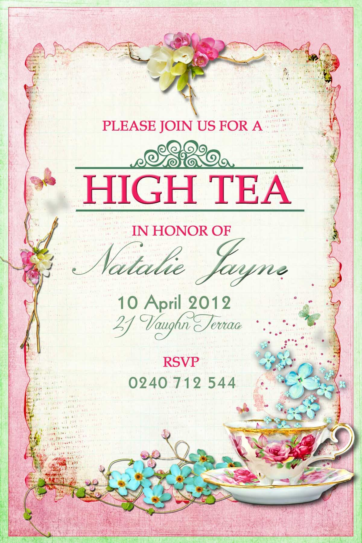 Victorian High Tea Party Invitationssurprise Party Invitation for proportions 1200 X 1800