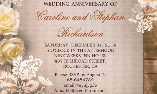 Victorian Roses Vintage Anniversary Invitations Zazzle in proportions 769 X 1077