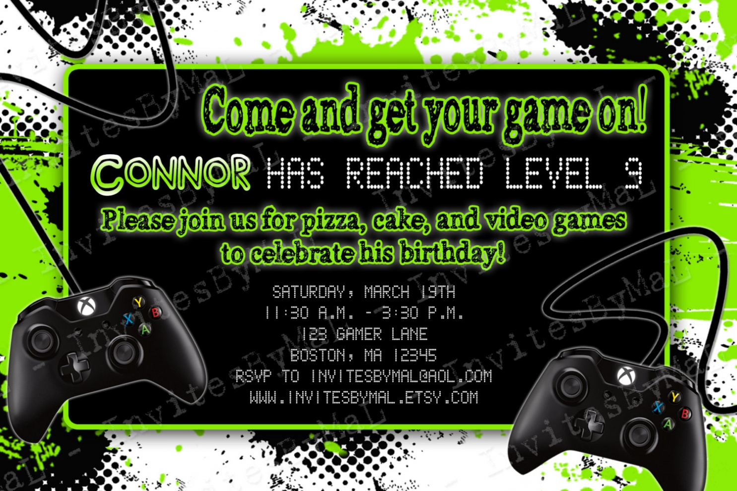 Video Game Birthday Invitation Template Invitation Templates Free within size 1485 X 990