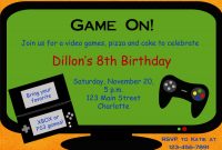 Video Game Party Invitation Template Free Google Search Party with regard to proportions 1500 X 1071