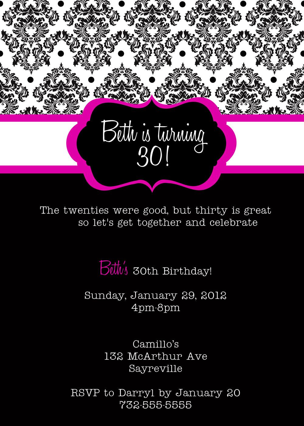 Vintage 30th Birthday Invitations Sweet Party In 2019 Free regarding measurements 1000 X 1400