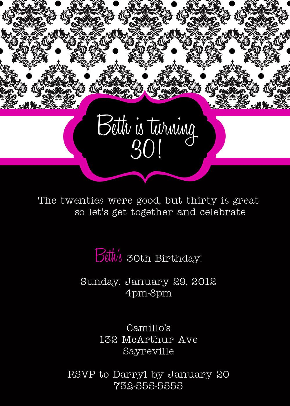 Vintage 30th Birthday Invitations Sweet Party In 2019 Free with regard to size 1000 X 1400