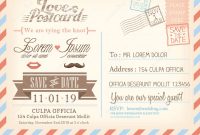 Vintage Airmail Postcard Background Template For Wedding Invitation with dimensions 1300 X 1065