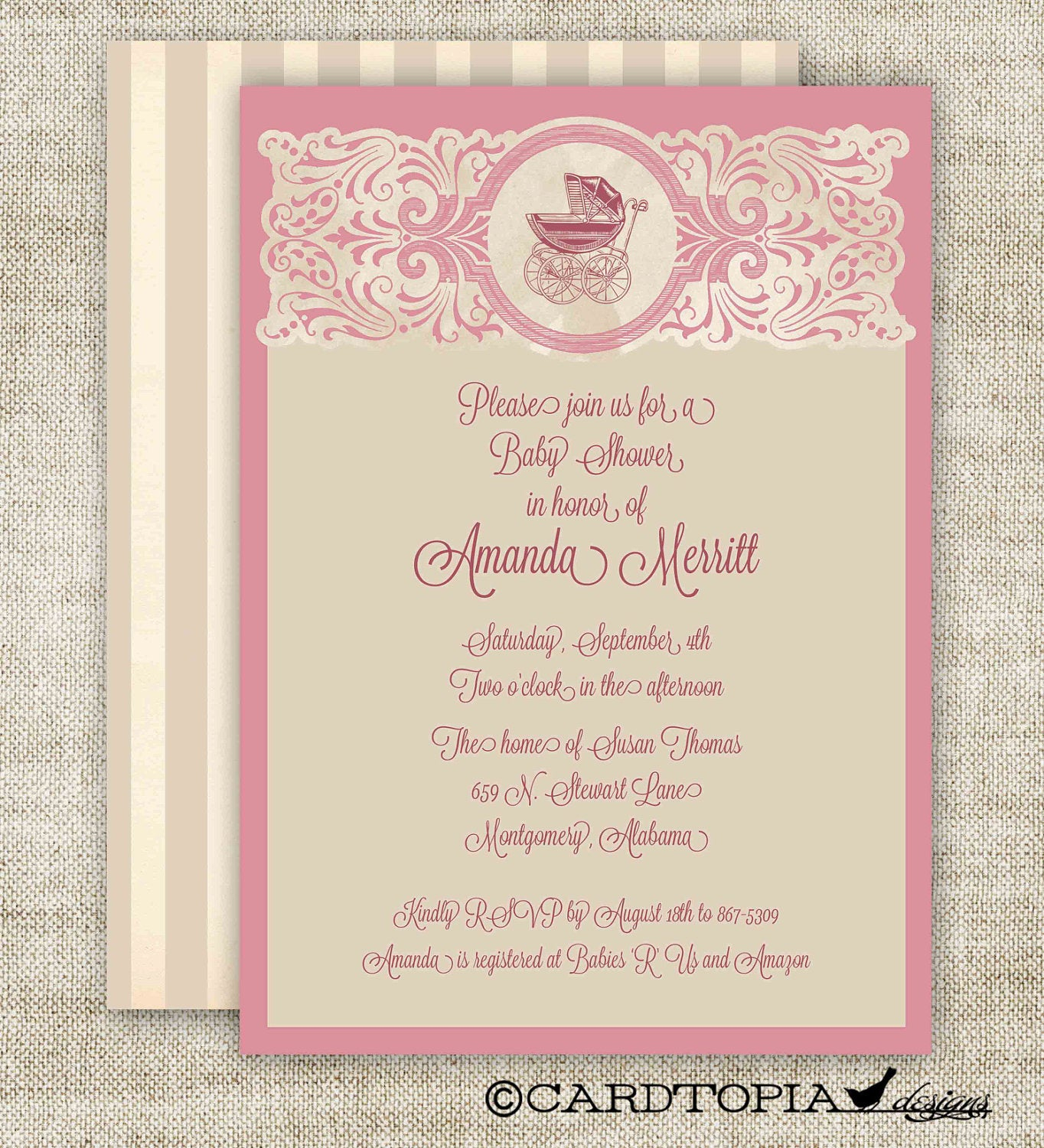 Vintage Ba Shower Invitation Templates intended for proportions 1364 X 1500